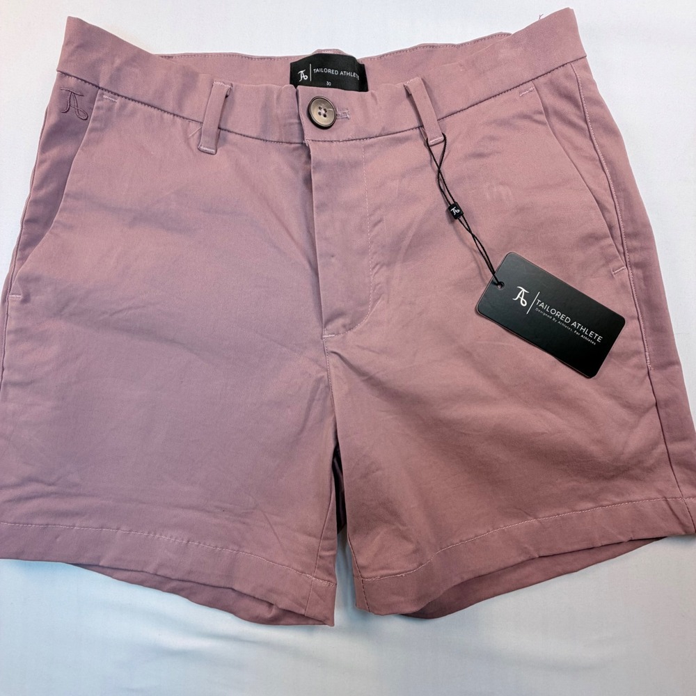 Tailored Athlete Muscle Fit Chino Shorts Shorter Length Pink Mens 30 NWT